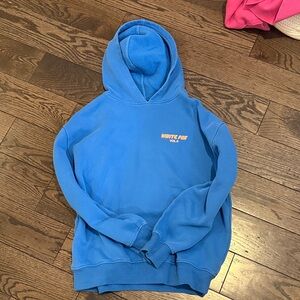 White fox blue and pink hoodie